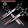 6/7/8/9 inch professional haircut scissors rose high hardness sharp 440c hairdresser hairstyle trim and hair sparse cutting (7-inch 3pc-A) view 2