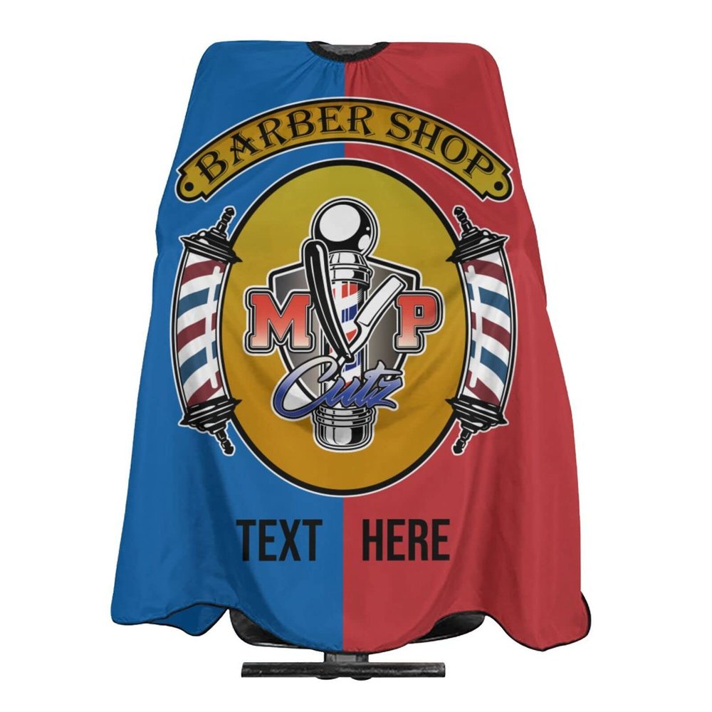 Custom Barber Cape Hairdresser Cape, Add Your Photo Text Logo Personalized Barber Salon Cape for Men, Customized Hair Cutting Cape for Home Salon Barbershop