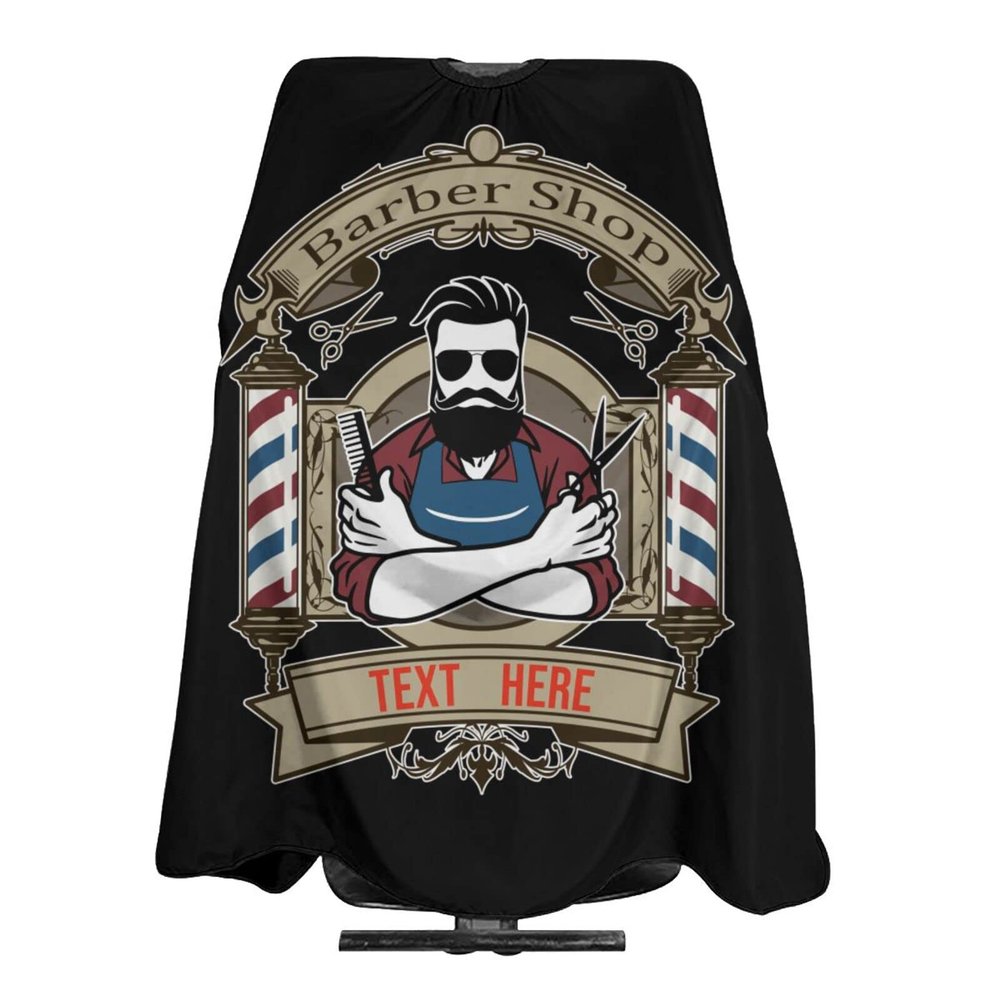 Custom Barber Cape Hairdresser Cape, Add Your Photo Text Logo Personalized Barber Salon Cape for Men, Customized Hair Cutting Cape for Home Salon Barbershop
