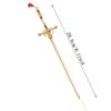 2 PACK Chinese Sword Tassel Hair Accessories Sticks for Women Buns with Hair Gems Sword (Gold) view 2