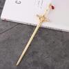 2 PACK Chinese Sword Tassel Hair Accessories Sticks for Women Buns with Hair Gems Sword (Gold) view 4