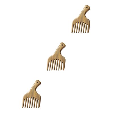 minkissy 3pcs Wooden Wide Tooth Hair Comb Sandalwood Detangler Curly Hair Accessories Pick