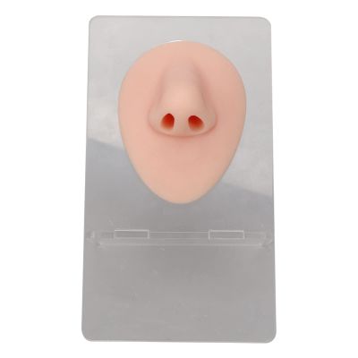 1 Piece Silicone Nose Model Soft Silicone Flexible Human Nose Rubber Nose With Model Body Parts Displays For Jewelry Display Teaching Tool (Medium Skin Color)