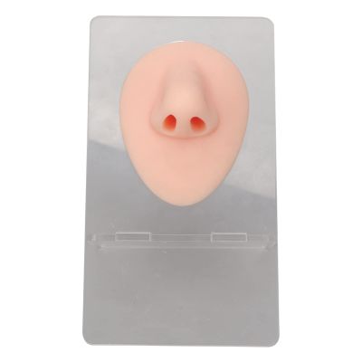 1 Piece Silicone Nose Model Soft Silicone Flexible Human Nose Rubber Nose With Model Body Parts Displays For Jewelry Display Teaching Tool (Light Skin Color)