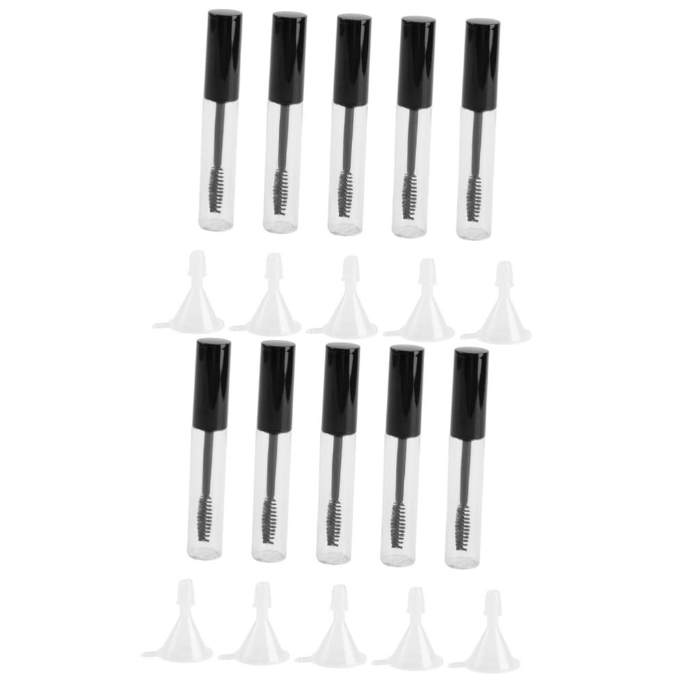 KALLORY 10pcs Mascara Tube Containers Eyelash Brush Tubes Funnel Pipette for Diy Mascara