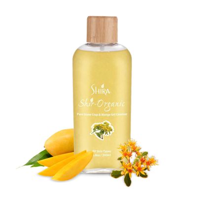 Shira Shir Organic Stone Crop & Mango Gel Cleanser 200ml - Hydrating Face Wash for Smooth, Refreshed Skin, Natural Ingredients, Gentle Daily Cleanser for All Skin Types, Organic Skin Care