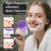 Facial Cleansing Brush, 3-in-1 Electric Silicone Face Scrubber, Vibrating Massager, IPX7 Waterproof, USB Rechargeble Pore Brush for Deep Cleanning, Blackhead Remover, Exfoliating (Purple) view 2