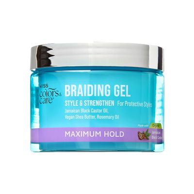 KISS COLORS & CARE Braid Gel Maximum Hold, 6 oz -Nourishing, Adds Shine, Moisture Boosting, Lasting Hold, For All Hair Types, Style and Stregthen, For Protective Styles
