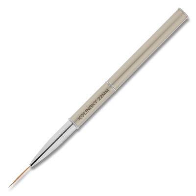 Beaute Galleria 1 Piece Kolinsky Sable Nail Art Liner Striping Brush, for Thin Fine Line Drawing, Detail Painting, Striping, Blending, One Stroke, Acrylic Nail Art Brush (Size: 22MM)