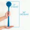 EOT Wellness Bendable Long Handled Silicone Body Brush & Hair Scrubber - Bath Shower Back Brush, Shampoo Hair & Scalp Massager, Back Scrubber for Shower (Blue Sapphire) view 3