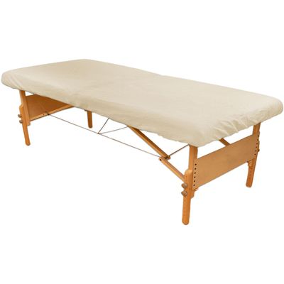 Comfort Plus Sized Extra Wide Massage Table Fitted Sheet Flannel Cotton. Fits Extra Wide (34-40 in) Massage Tables. Professional Quality. 100% Cotton - Natural