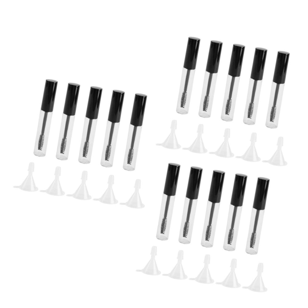 Beaupretty 15pcs Empty Mascara Tube Set with Eyelash Funnels and Transfer Pipettes for Mascara Storage Body for Easy Quantity Monitoring