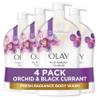 Olay Body Wash for Women, Fresh Radiance, Refreshing & Renewing, Made with Plant Based Cleansers, B3 Botanical Complex, For All Skin Types, Orchid & Black Currant Scent, 33 fl oz (Pack of 4) view 1