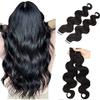 20 24" Natural Color Tape in Virgin Remy Human Hair Extensions Full & Thick to Ends (4 textures- Straight Wavy Curly Kinky) (24", Natural Color Bodywave) view 2