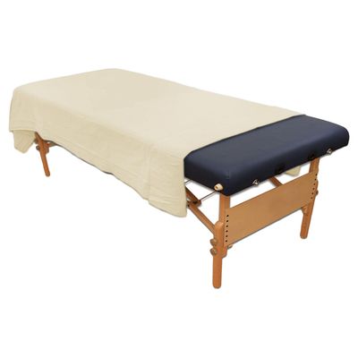 Comfort Plus Sized Extra Wide Massage Table Flat Sheet Flannel Cotton. Fits Extra Wide (34-40 in) Massage Tables. Professional Quality. 100% Cotton - Natural