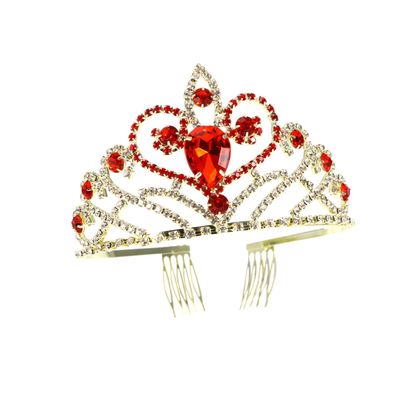 minkissy Crystal Comb Vintage Wedding Bridal Headpiece for Women Red Diamond for Prom Engagement and Special Occasions