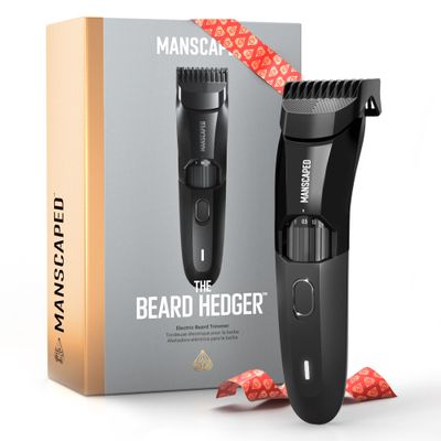 MANSCAPED The Beard Hedger Premium Men's Beard Trimmer, 20 Length Adjustable Blade Wheel, Stainless Steel T-Blade for Precision Facial Hair Trimming, Cordless Waterproof Wet/Dry Clipper