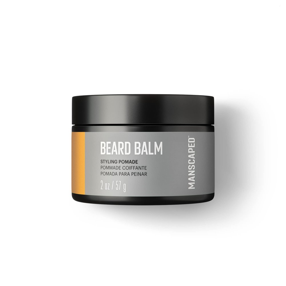 MANSCAPED Beard Balm, Styling Pomade with Shea Butter, Coconut Oil & Beeswax - Moisturizes, Softens, Strengthens & Shines Beards, Mustaches & Facial Hair, for Sensitive Skin, (2 oz) 1-Pack