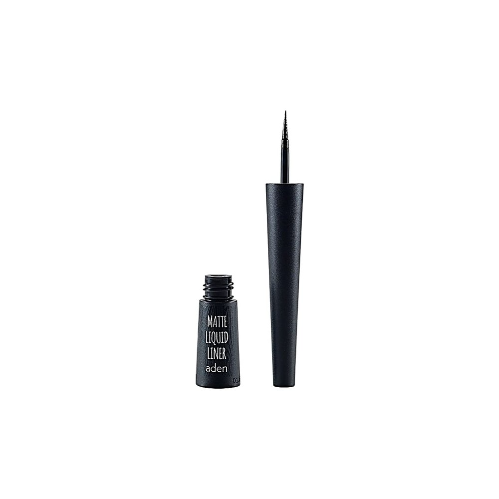 ADEN Matte Liquid Eyeliner All day lasting high performance colors in deep matte finish 2,5ml MADE IN ITALY (Black)