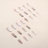 FRUJCDKI Rhinestones Press on Nails French Coffin Long Bling Fake Nails Nude Acrylic False Nails Full Cover Nails for Women and Girls 24PCS (Diamond Silver Snake) view 2