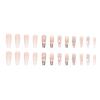FRUJCDKI Rhinestones Press on Nails French Coffin Long Bling Fake Nails Nude Acrylic False Nails Full Cover Nails for Women and Girls 24PCS (Diamond Silver Snake) view 4