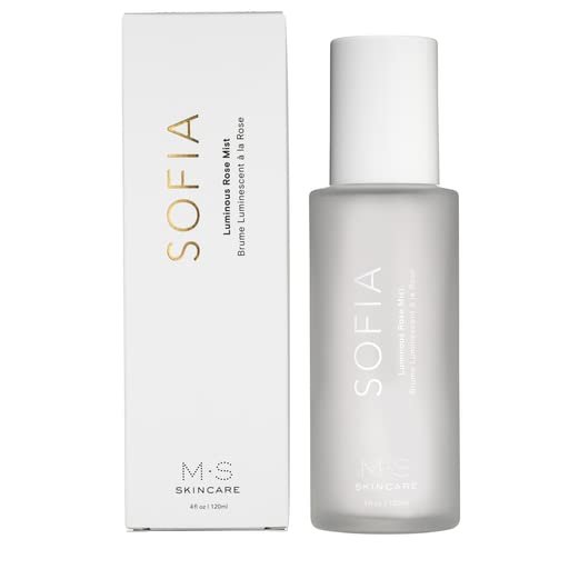 M.S Skincare Sofia Luminous Rose Face Mist, Vegan Face Mist, 4 fl oz Glass Bottle