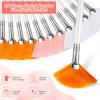 48 Pcs Fan Brushes Facial Applicator Brush Multi Use Makeup Face Mask Brush Soft Peel Brush Applicator for Women Girls Esthetician Spa Acid Mud Cream Masques Cleansing Tools, Pink, White, Orange view 4
