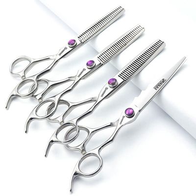 6/6.5 inch professional salon hairdressing scissors Japanese steel sharp cutting barber shop hair stylist special hair styling tools (6-inch 4pc)