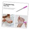 minkissy 4pcs Stainless Steel Nail Art Tool Double Sided Nail Sanding Block for Manicure Pedicure Lightweight Rosy view 2