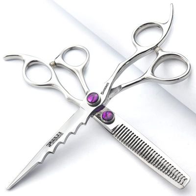6/6.5 inch professional salon hairdressing scissors Japanese steel sharp cutting barber shop hair stylist special hair styling tools (6-inch 2pc)
