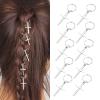10-Piece Gold & Silver Alloy Hair Clips, Hair Accessories for Braids with Butterfly Charms, Braid Clips with Crystal Accents, Hair Jewelry Hair Cuffs for Women and Girls (Silver) view 1