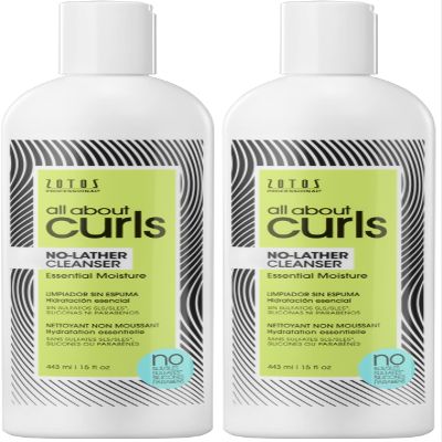 All About Curls No-Lather Cleanser Shampoo | Essential Moisture | Gentle Cleansing | Suds-Free | All Curly Hair Types | 15 Fl Oz (Pack of 2)