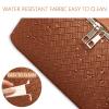 BAKLUCK Brown Checkered Cosmetic Bag - Large Capacity Travel Makeup Bag with Compartment - PU Leather - Portable for Women and Girls view 2