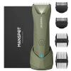 MANSPOT Manscape Trimmer for Men Ball/Pubic/Groin, Electric Body Hair Trimmer, Replaceable Ceramic Blade Heads,Waterproof for Wet/Dry Use,Standing Recharge Dock,90 Minutes Shaving After Charged(Green) view 1