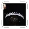 Aoligrace Small Cubic Zirconia Wedding Tiaras for Women Silver Sparkly CZ Princess Crowns Mini Bridal Prom Hair Accessories view 1