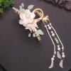 2 Pieces Retro Flower Butterfly Pearl Tassel Hair Clip Chinese Style Hanfu Hair Claw for Women Girls Barrettee Headwear (B) view 2