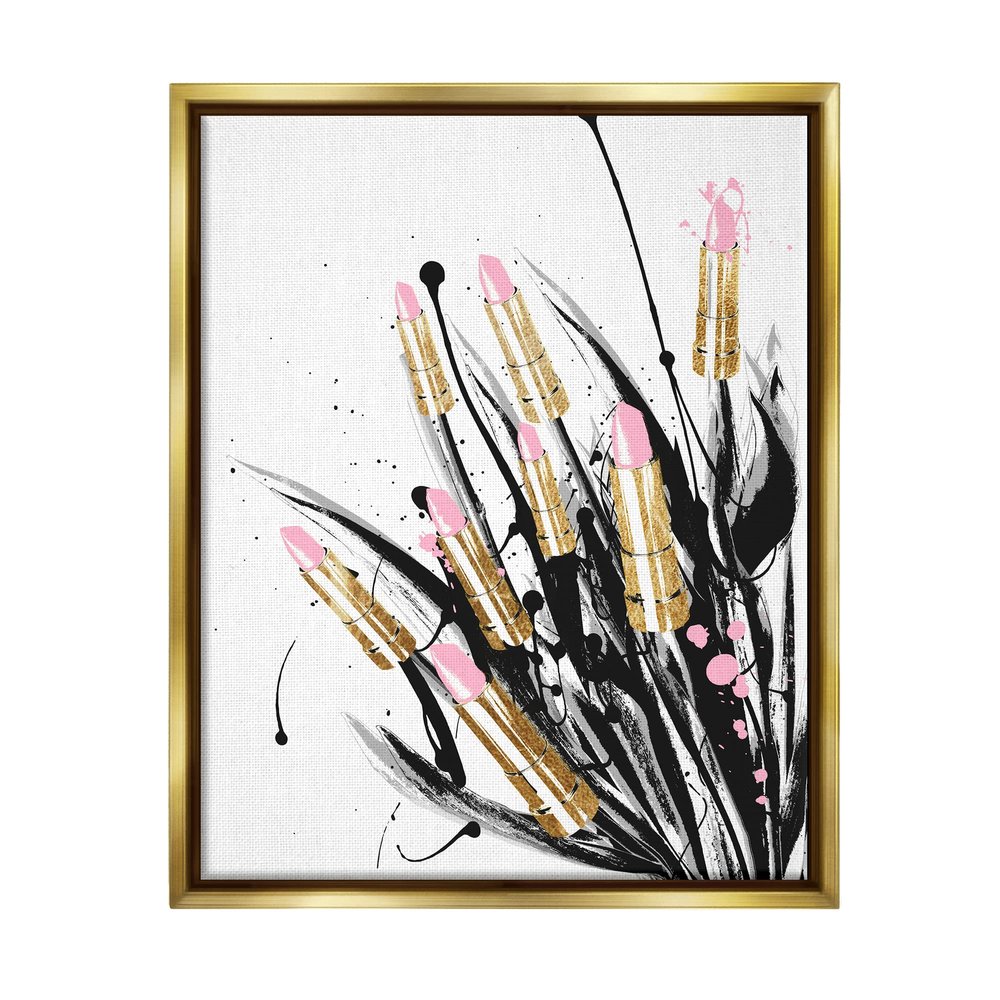 Stupell Industries Contemporary Lipstick Glam Makeup Floating Framed Wall Art, Design by Lil' Rue