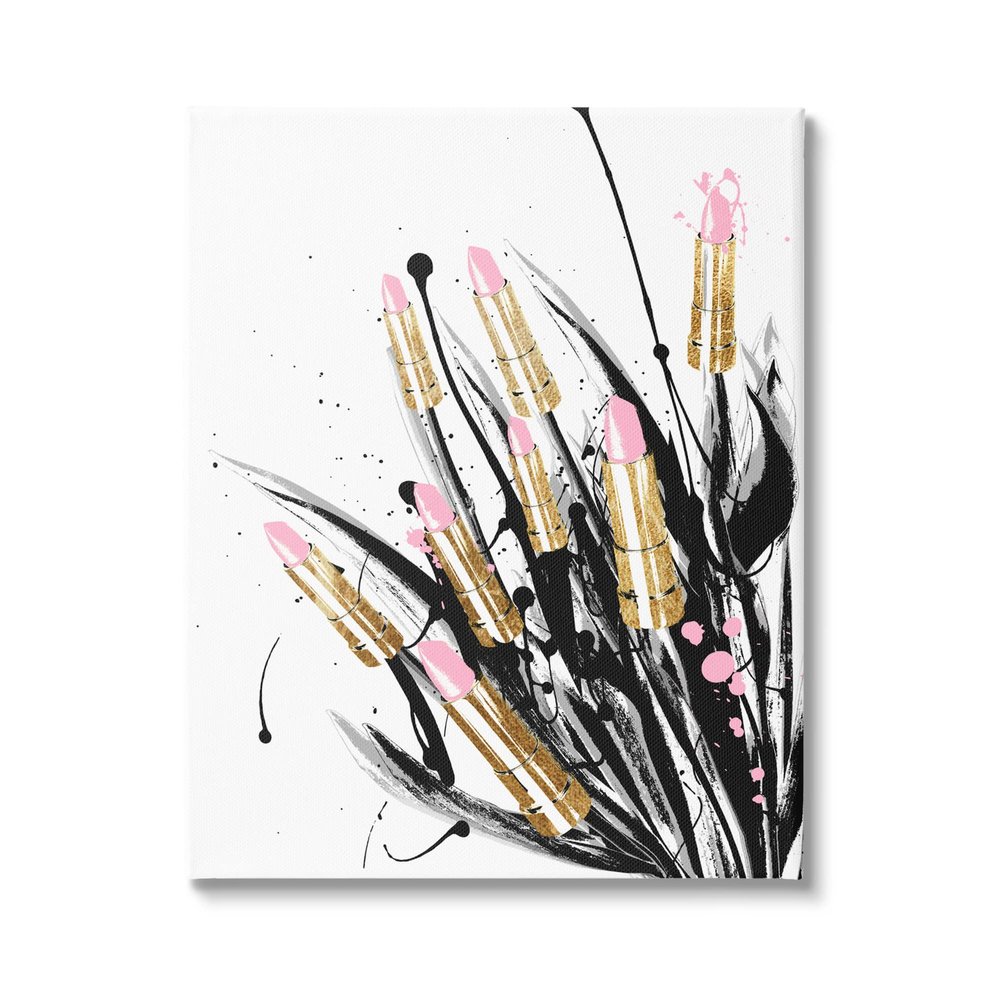 Stupell Industries Contemporary Lipstick Glam Makeup Canvas Wall Art, Design by Lil' Rue