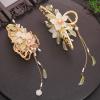 2 Pieces Retro Flower Butterfly Pearl Tassel Hair Clip Chinese Style Hanfu Hair Claw for Women Girls Barrettee Headwear (A) view 1