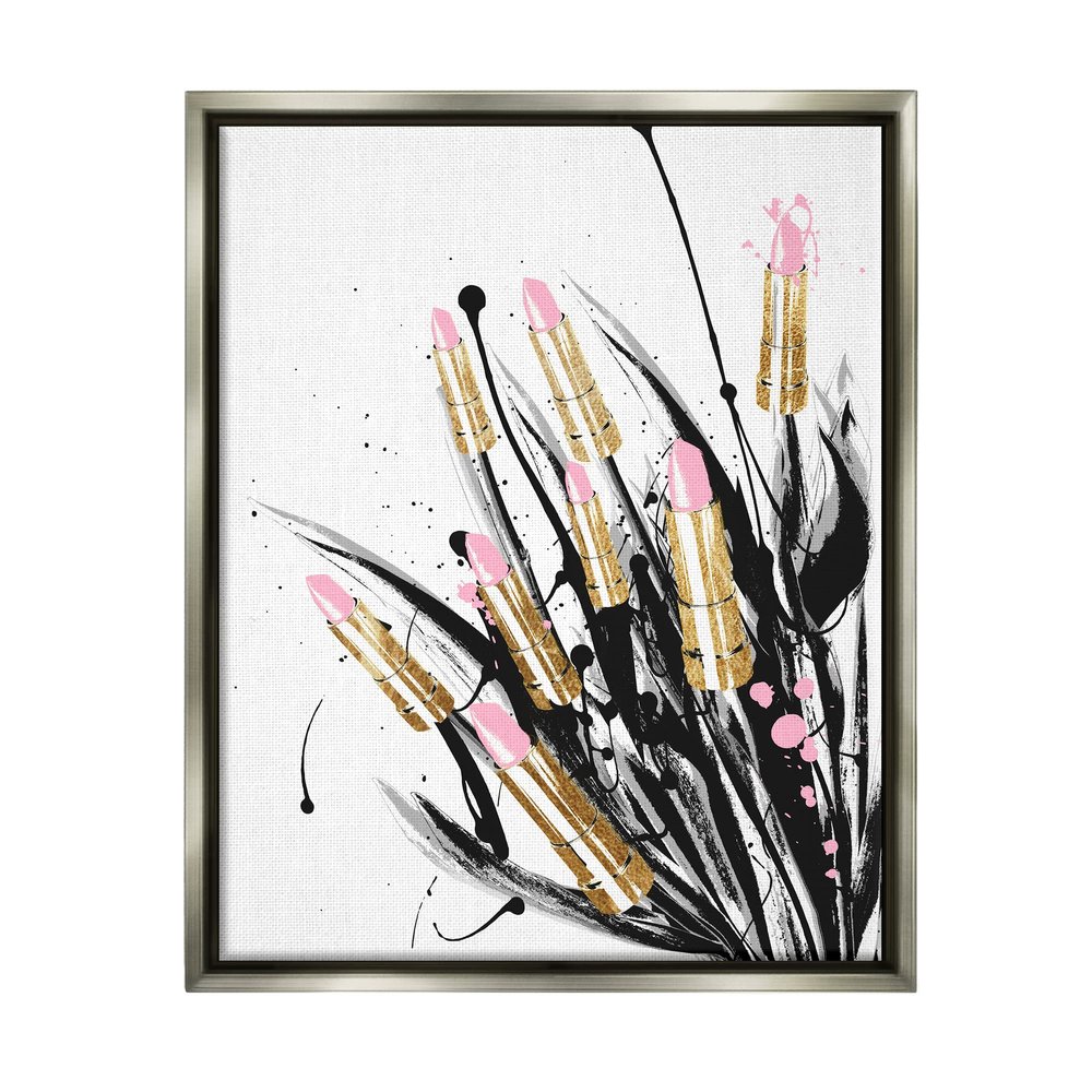 Stupell Industries Contemporary Lipstick Glam Makeup Floating Framed Wall Art, Design by Lil' Rue