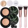 Mushroom Head Air Cushion CC Cream Natural Foundation,Phoera Powder, Bright Makeup Base Long Lasting with Makeup Sponge and Flat Top Kabuki Foundation Brush (#04 Buff Beige) view 1