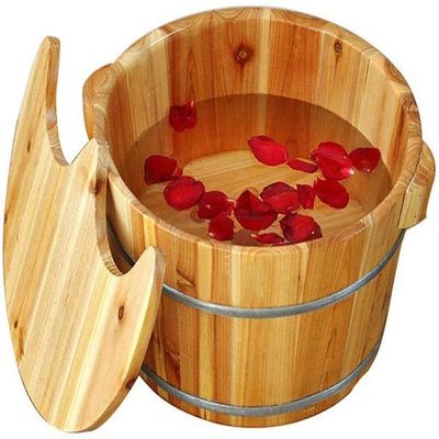 Sauna Wooden Bucket,Relax Pedicure Foot Bath,Foot Massage Spa for Home,Foot and Leg Spa for Adults Foot Spa Household Wash Ba