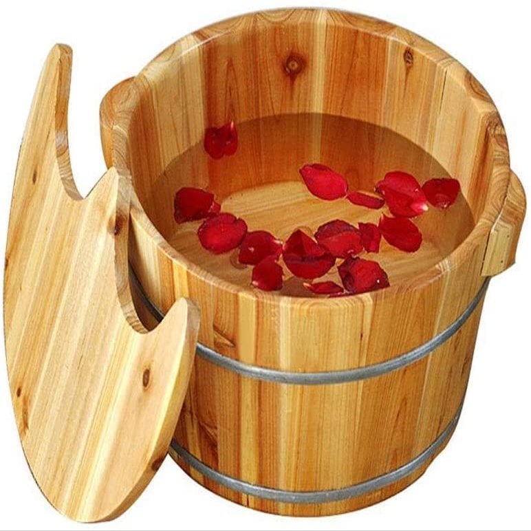 Sauna Wooden Bucket,Relax Pedicure Foot Bath,Foot Massage Spa for Home,Foot and Leg Spa for Adults Foot Spa Household Wash Ba