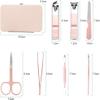 AOMIG Nail Clippers Set, 7 pcs Professional Portable Manicure Kit, Eyebrow Grooming Face Hair Clippers, Stainless Steel Nail Care Tools with Luxurious Leather Case for Travel & Home view 2
