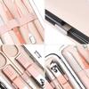 AOMIG Nail Clippers Set, 7 pcs Professional Portable Manicure Kit, Eyebrow Grooming Face Hair Clippers, Stainless Steel Nail Care Tools with Luxurious Leather Case for Travel & Home view 3