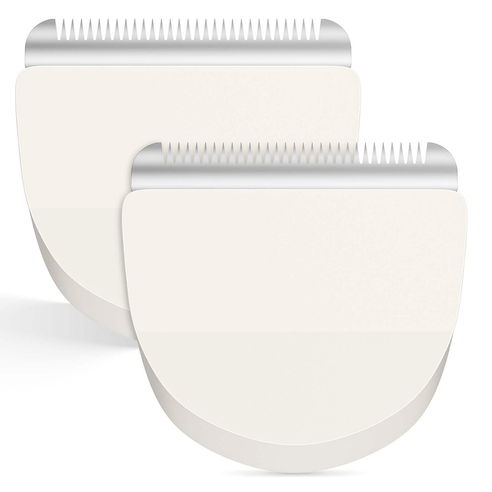 2 Pack Professional Peanut Replacement Blade-Precision-Ground for Smooth Cutting Snap-On Compatible with Wahl Peanut Clippers & Trimmers #2068-300, White/Silver