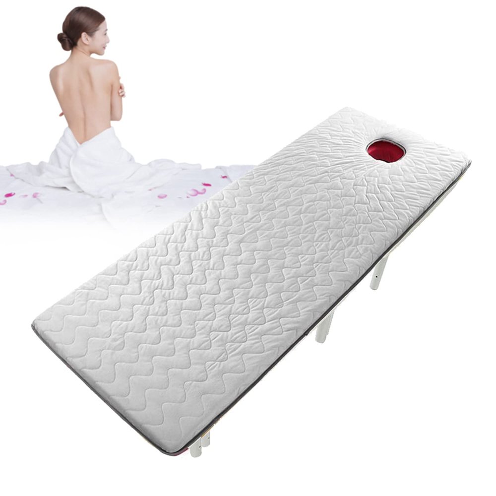 2.5cm Thick Beauty Bed Sheet Pad Washable Massage Table Mattress Topper with Trapezoidal Head Warm Plush Massage Table Mattress Protector with Face Breathing Hole,Gray 2.5cm,70x190cm