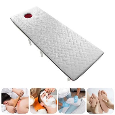Non-Slip Beauty Salon Bed Sheets Massage Table Mattress with Face Breath Hole Plush Foldable Lash Bed Topper with Elastic Band Round Head Massage Accessories Table Pad,Gray 2.5cm,60x180cm