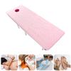 Non-Slip Beauty Salon Bed Sheets Massage Table Mattress with Face Breath Hole Plush Foldable Lash Bed Topper with Elastic Band Round Head Massage Accessories Table Pad,Pink 2.5cm,60x180cm view 1