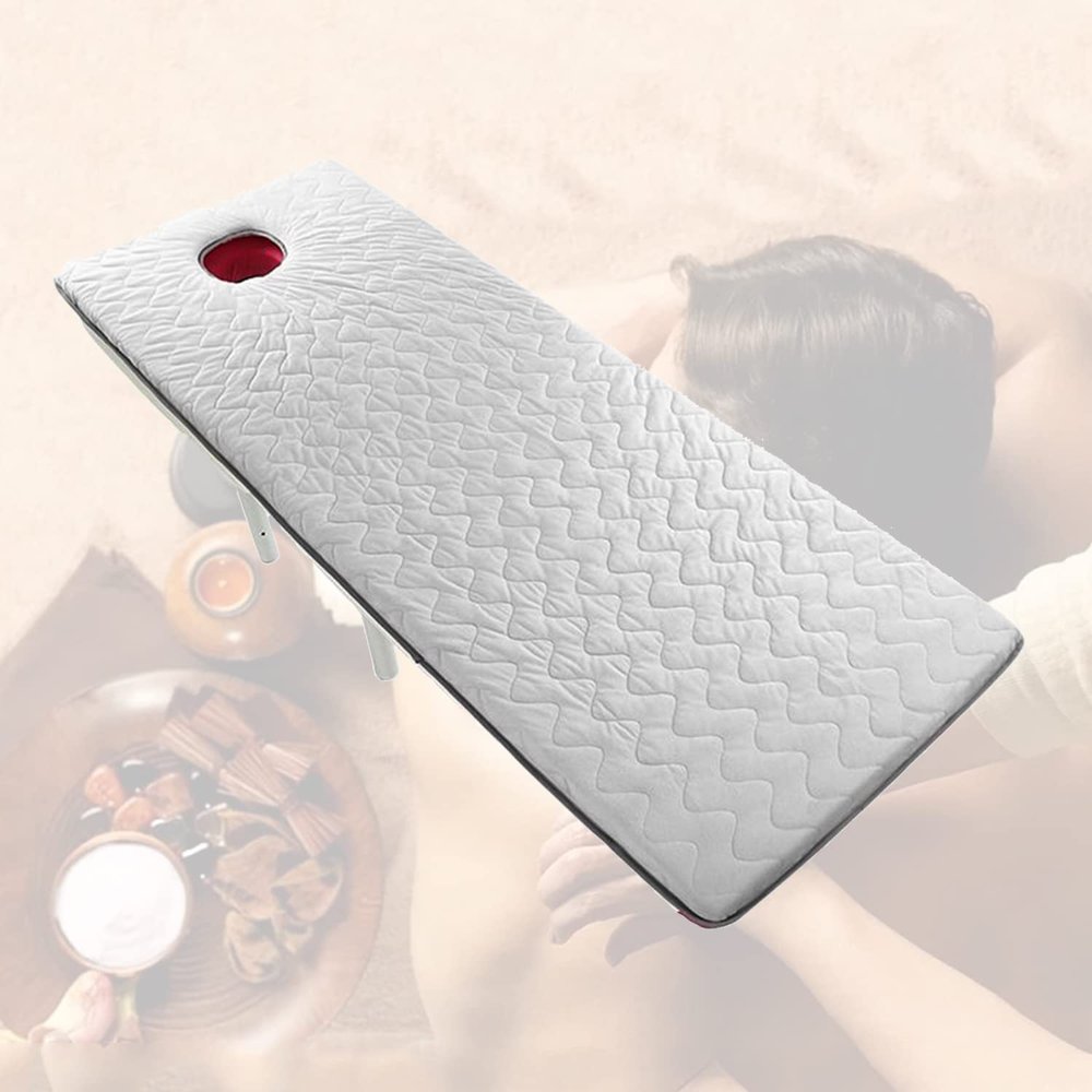 Massage Table Mattress Topper with Breathing Hole Non-Slip Spa Bed Mattress Pad for Beauty Bed Massage Accessories Square/Round/Trapezoidal Head Lash Bed Cushion Only,Gray t,60x180cm